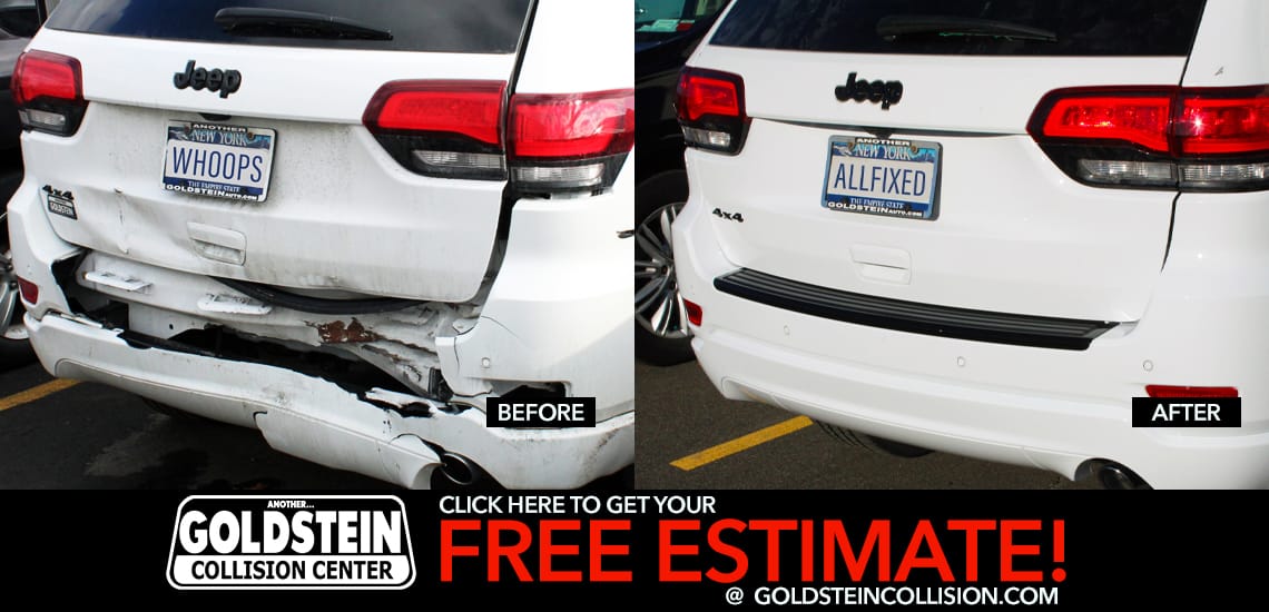Click this button for your free estimate at Goldstein Collision Center