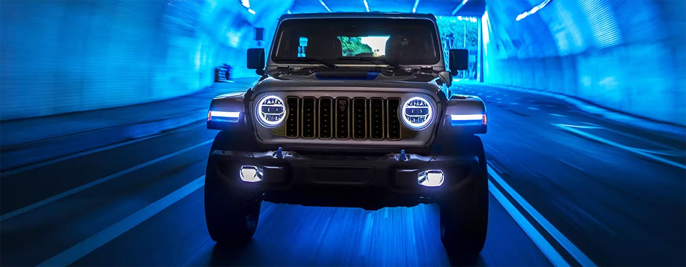 New 2024 Jeep Wrangler 4xe in tunnel